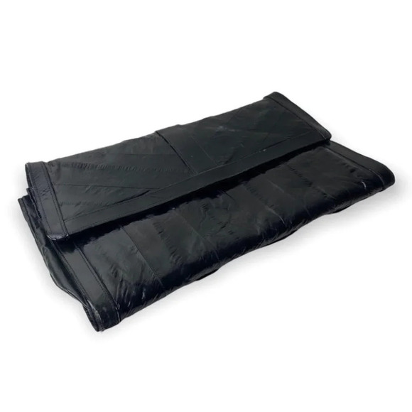 Vintage Black Eel Skin Clutch Made in Korea - Picture 3 of 13